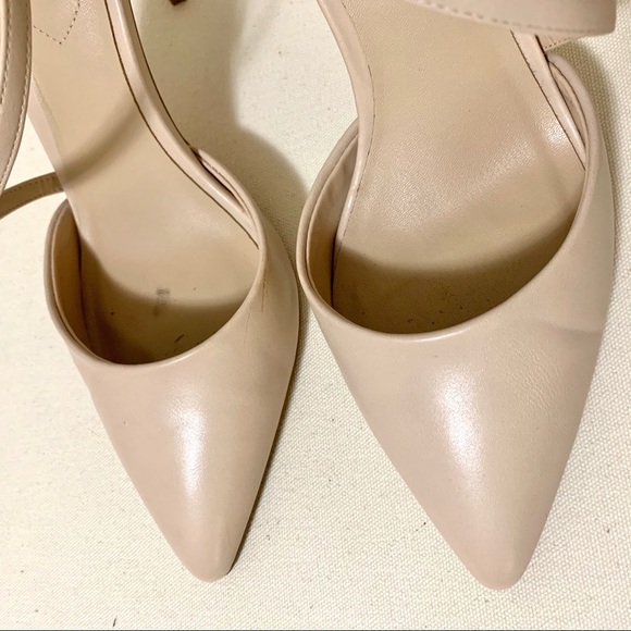 Nude Pointed Toe 3.5 Inch Stiletto Heel Sling Strap Pumps - Women’s Size 9 - Picture 5 of 15